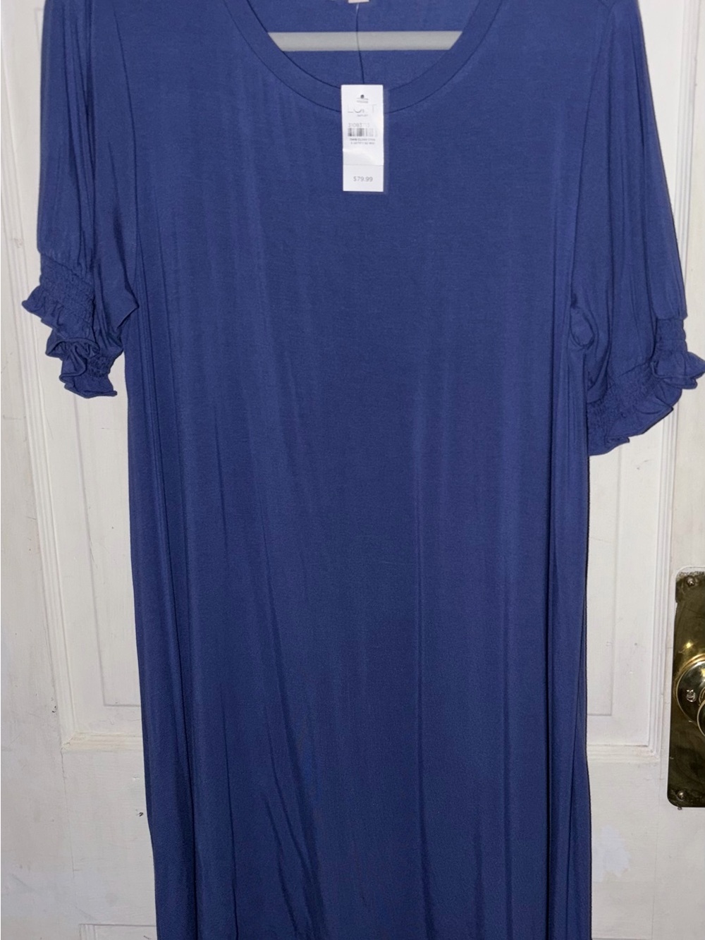 LOFT Navy Blue Ruffle-Sleeve Tunic Top